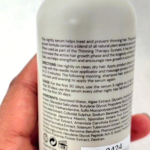 L'ange Thinning Therapy Serum for Hair Loss 4 oz.  NEW - Picture 3 of 3